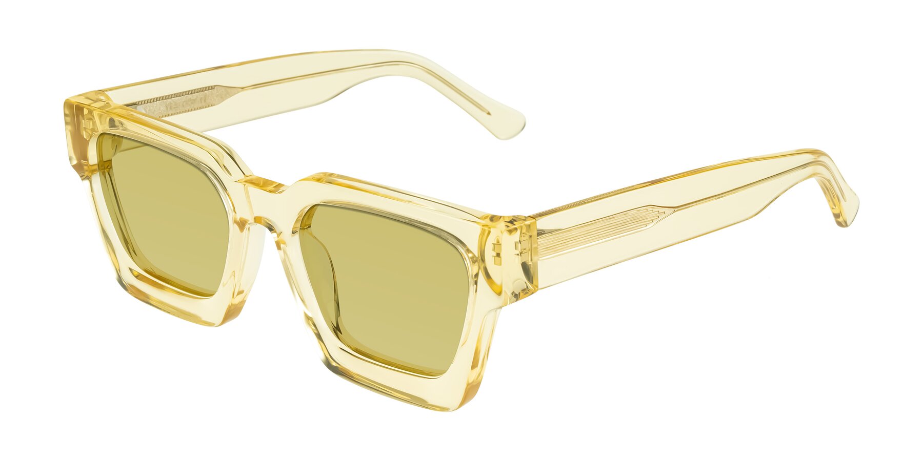 Angle of Powers in Light Yellow with Medium Champagne Tinted Lenses