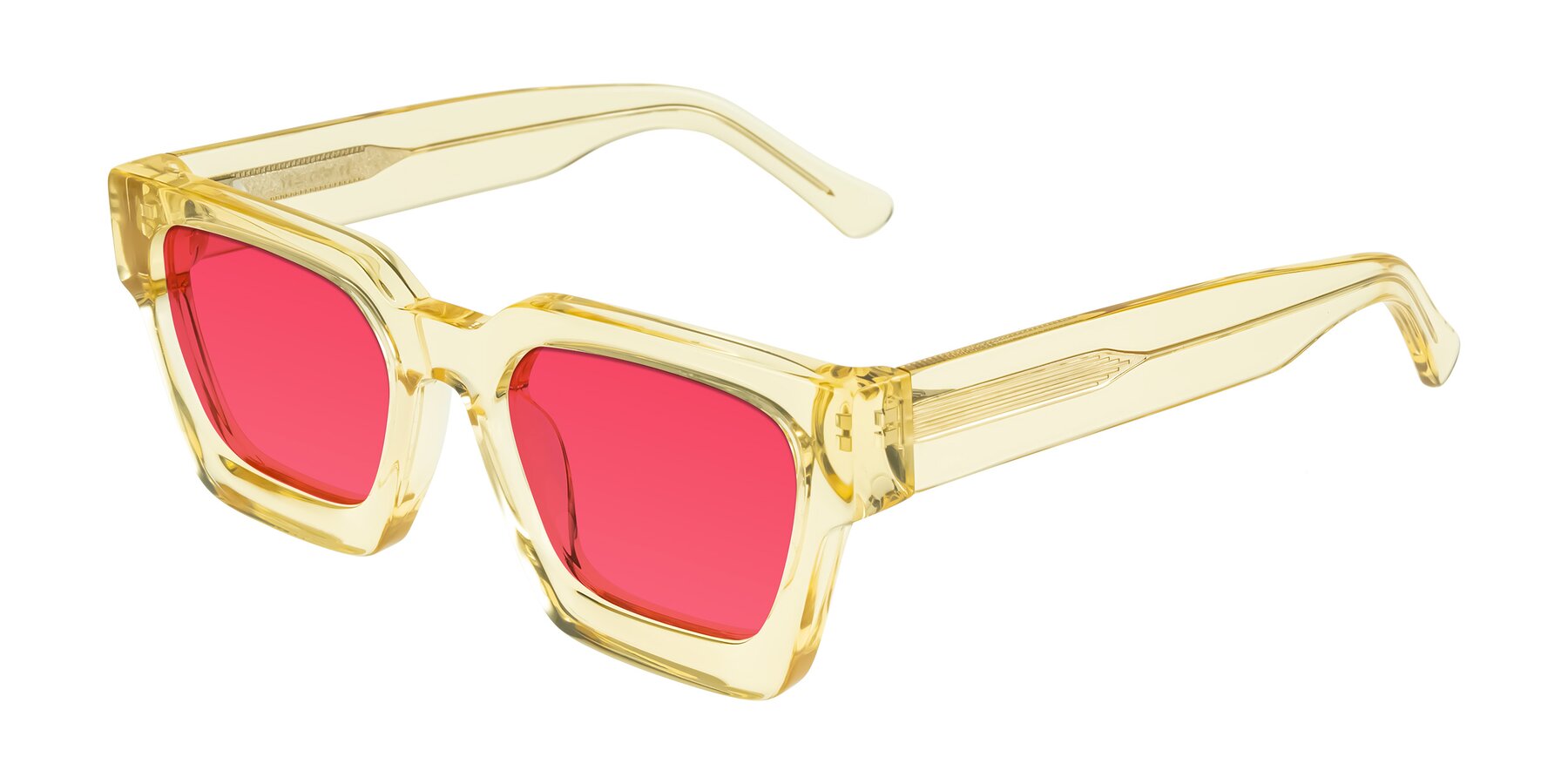 Angle of Powers in Light Yellow with Red Tinted Lenses