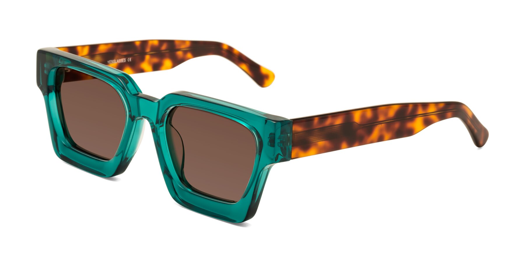 Angle of Powers in Green-Tortoise with Brown Tinted Lenses