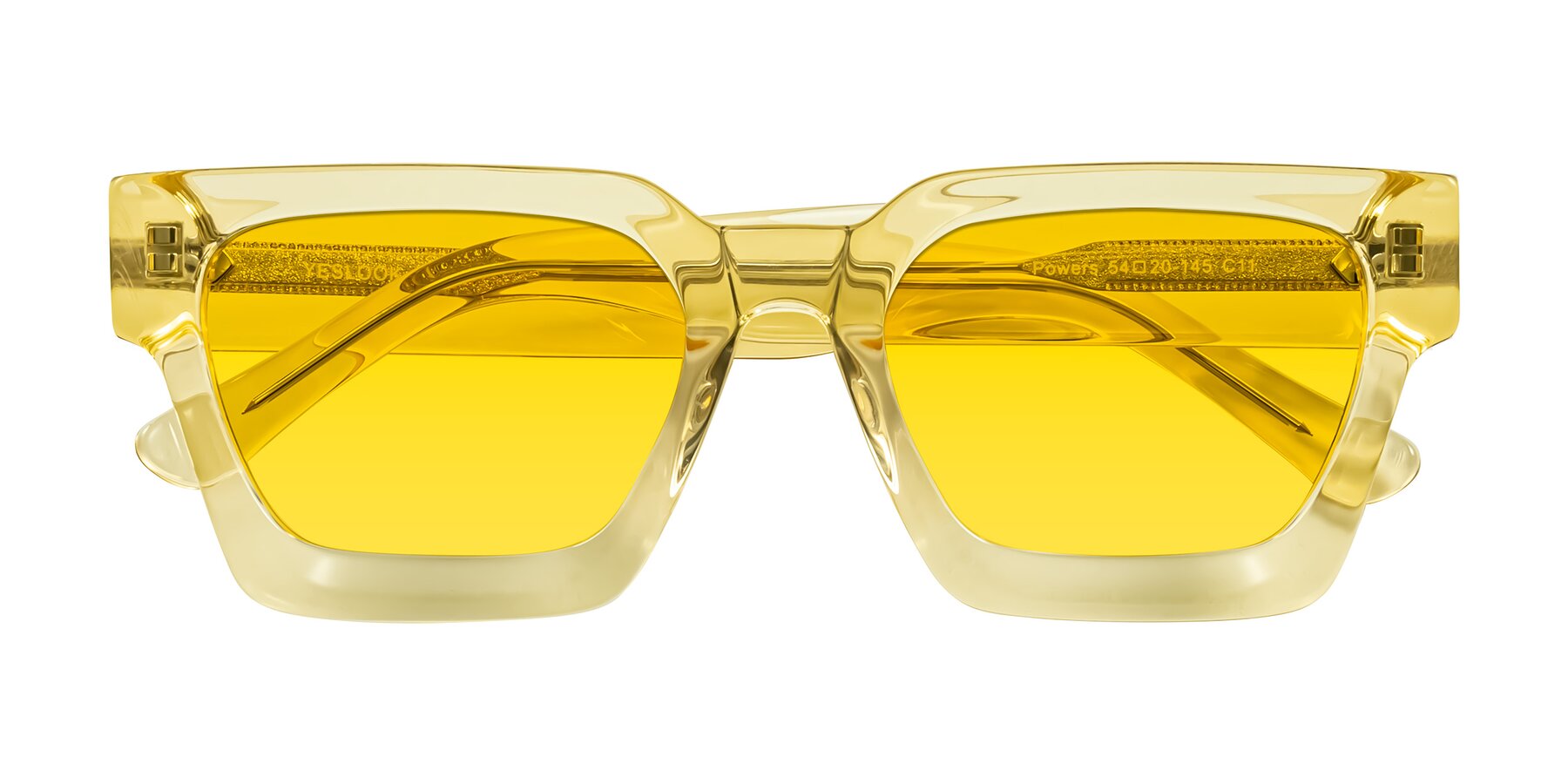 Folded Front of Powers in Light Yellow with Yellow Tinted Lenses