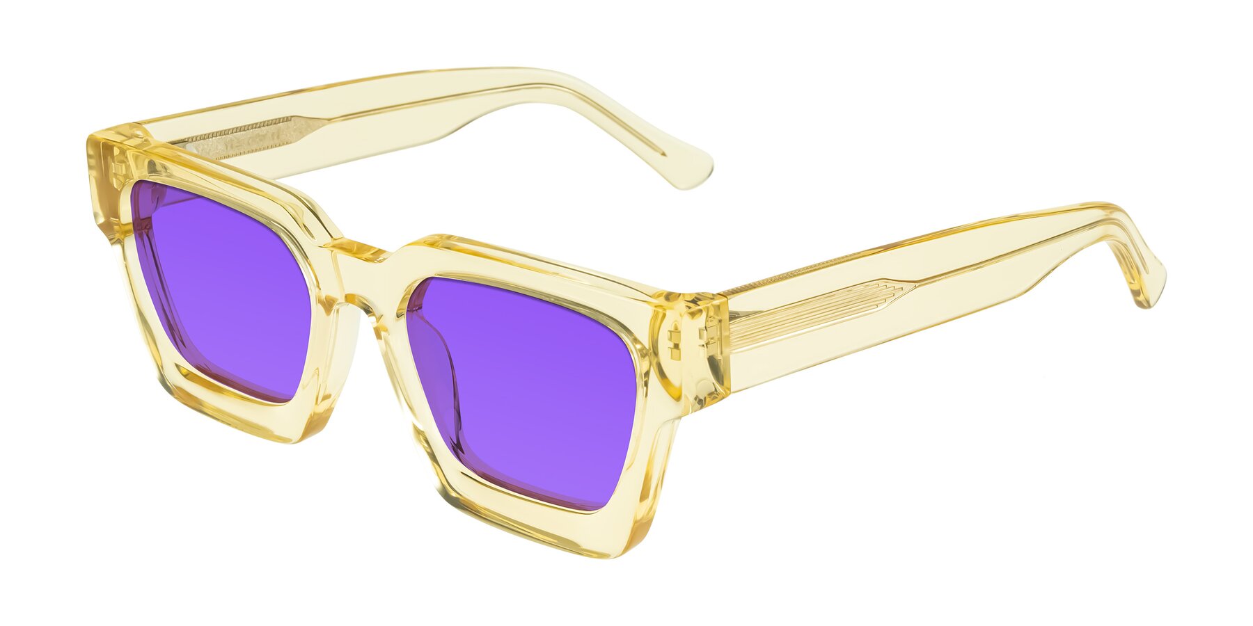Angle of Powers in Light Yellow with Purple Tinted Lenses