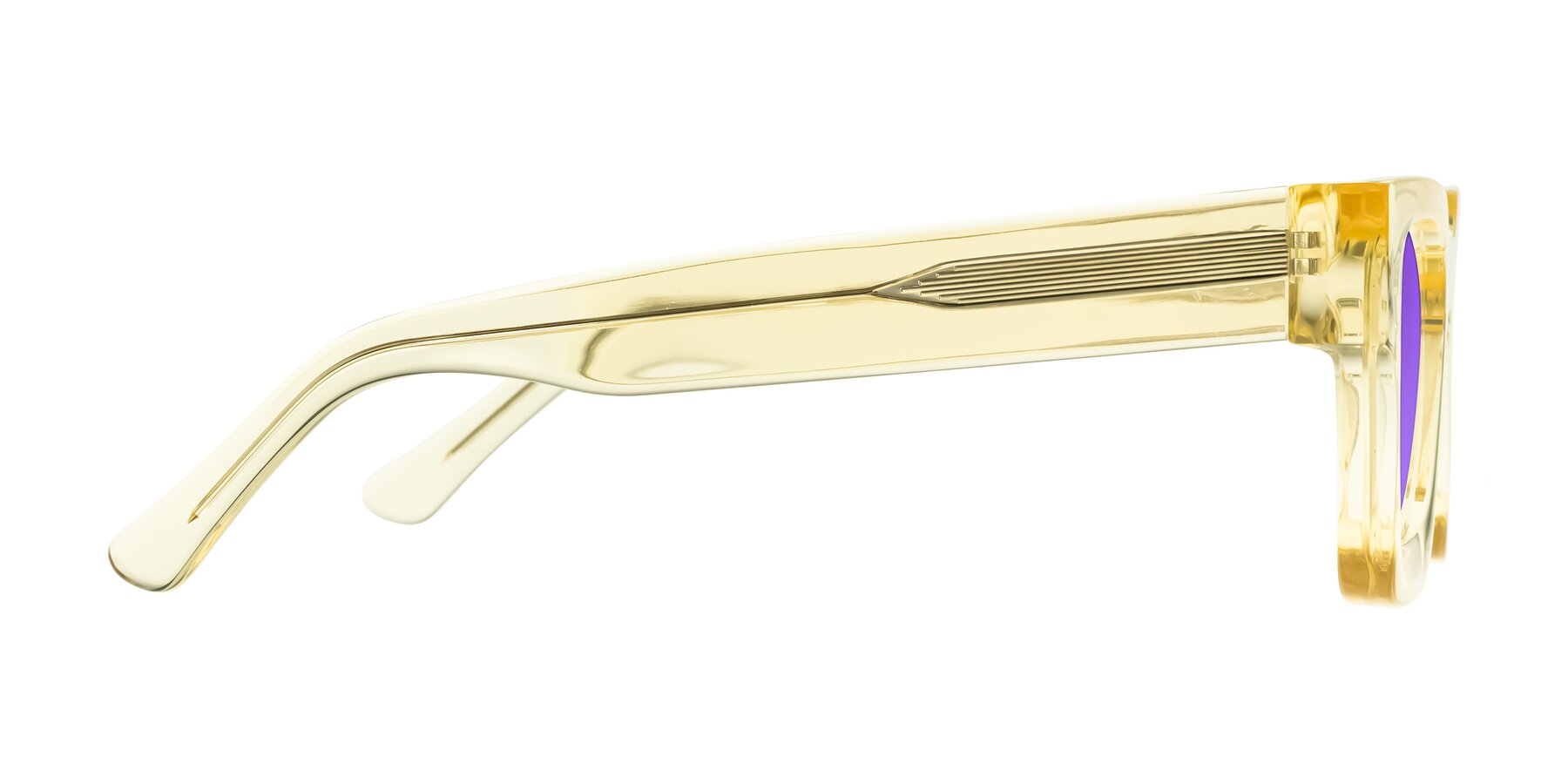 Side of Powers in Light Yellow with Purple Tinted Lenses