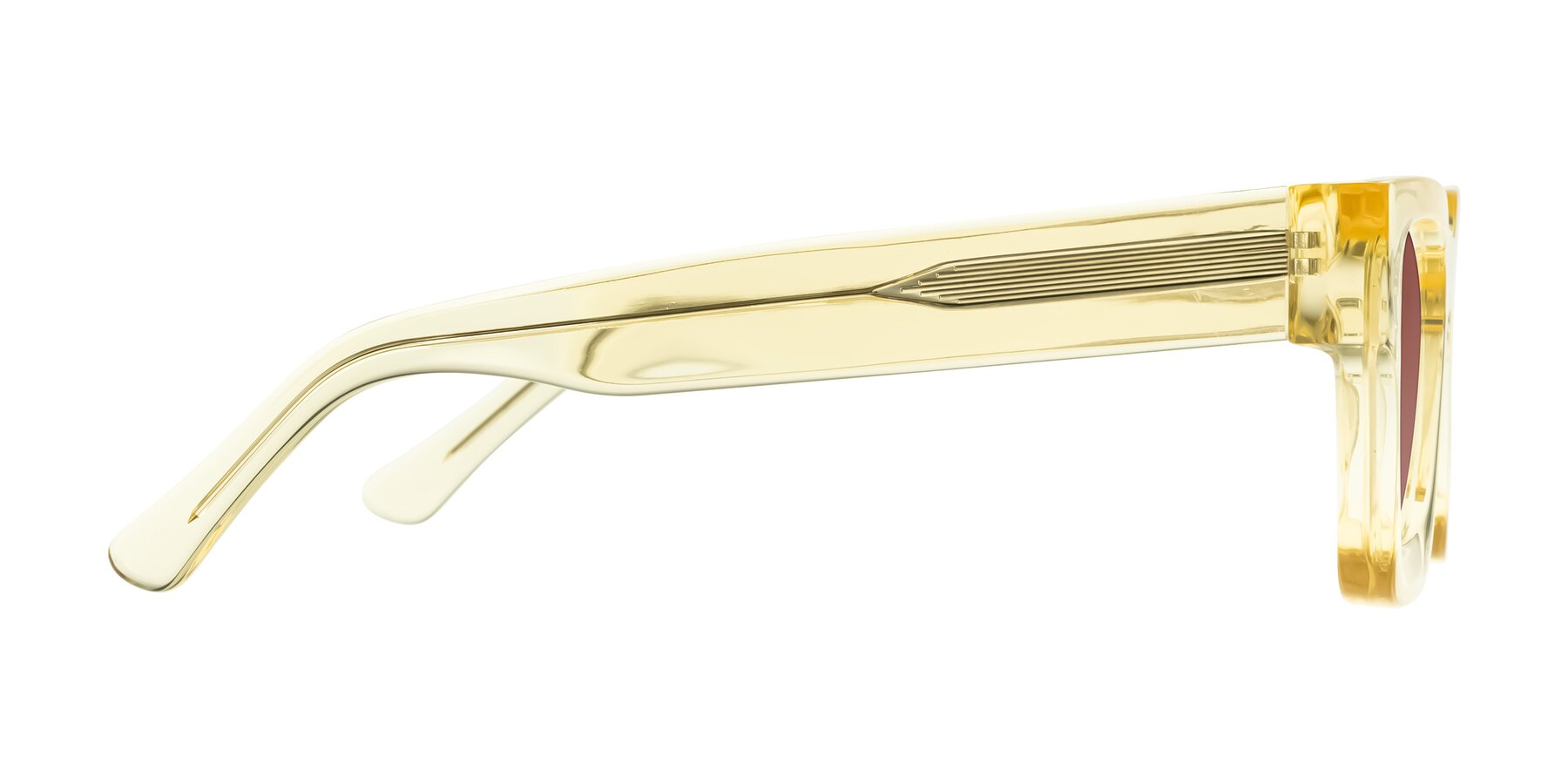 Side of Powers in Light Yellow with Garnet Tinted Lenses