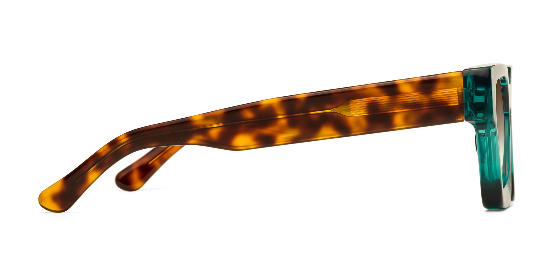 Side of Powers in Green-Tortoise with Brown Gradient Lenses