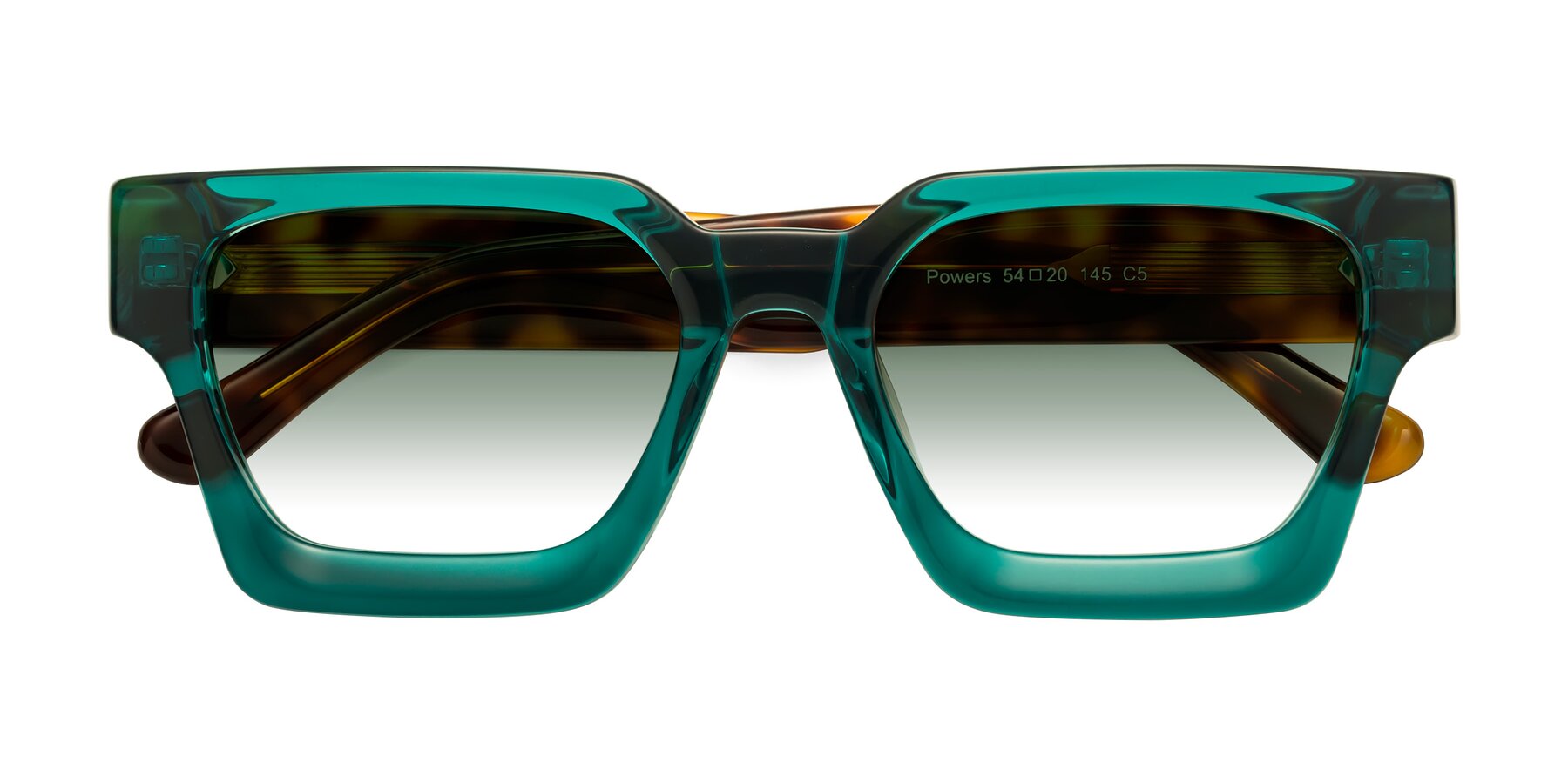 Folded Front of Powers in Green-Tortoise with Green Gradient Lenses