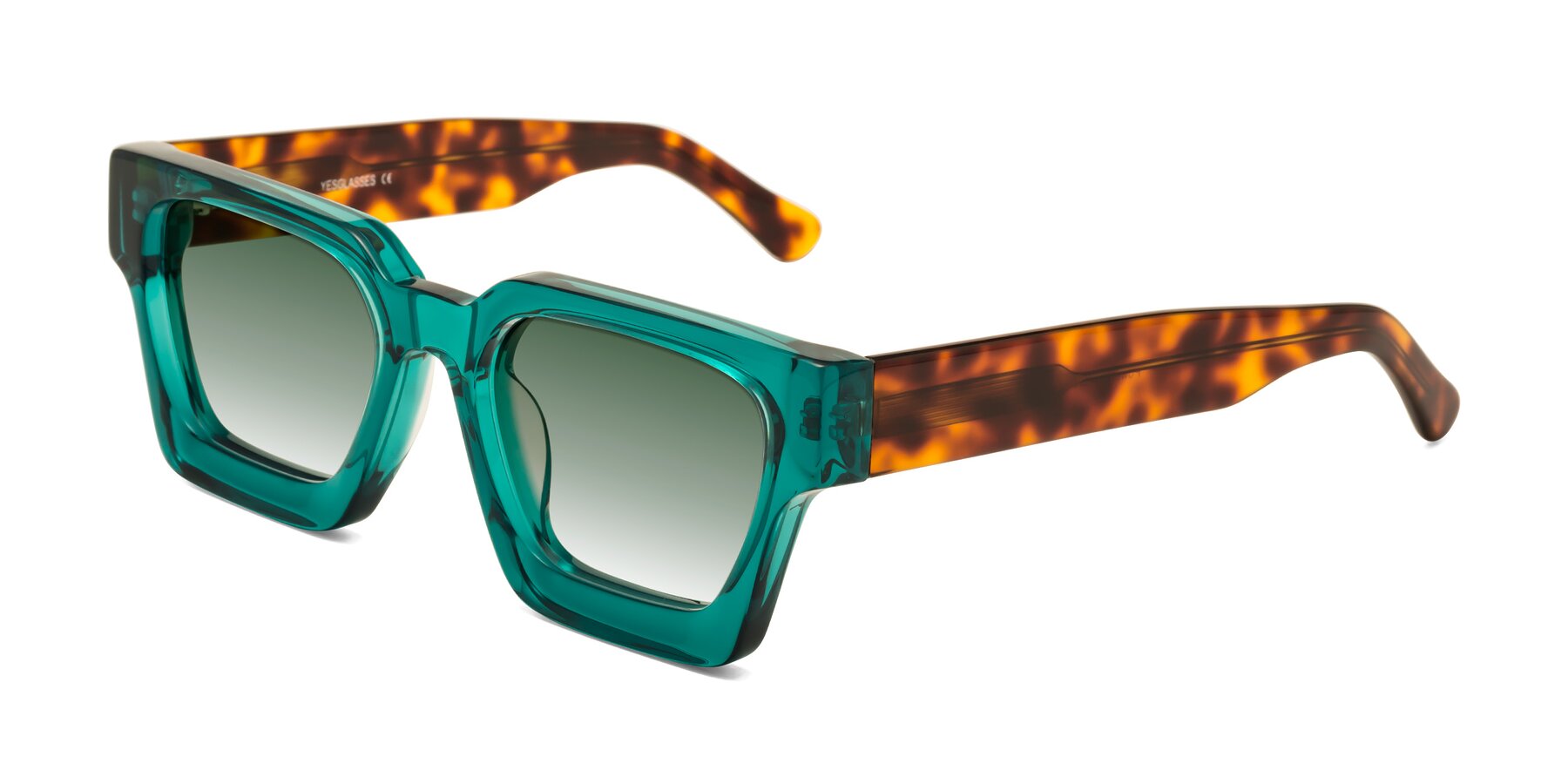 Angle of Powers in Green-Tortoise with Green Gradient Lenses