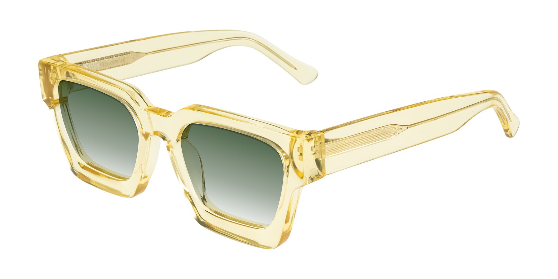 Angle of Powers in Light Yellow with Green Gradient Lenses