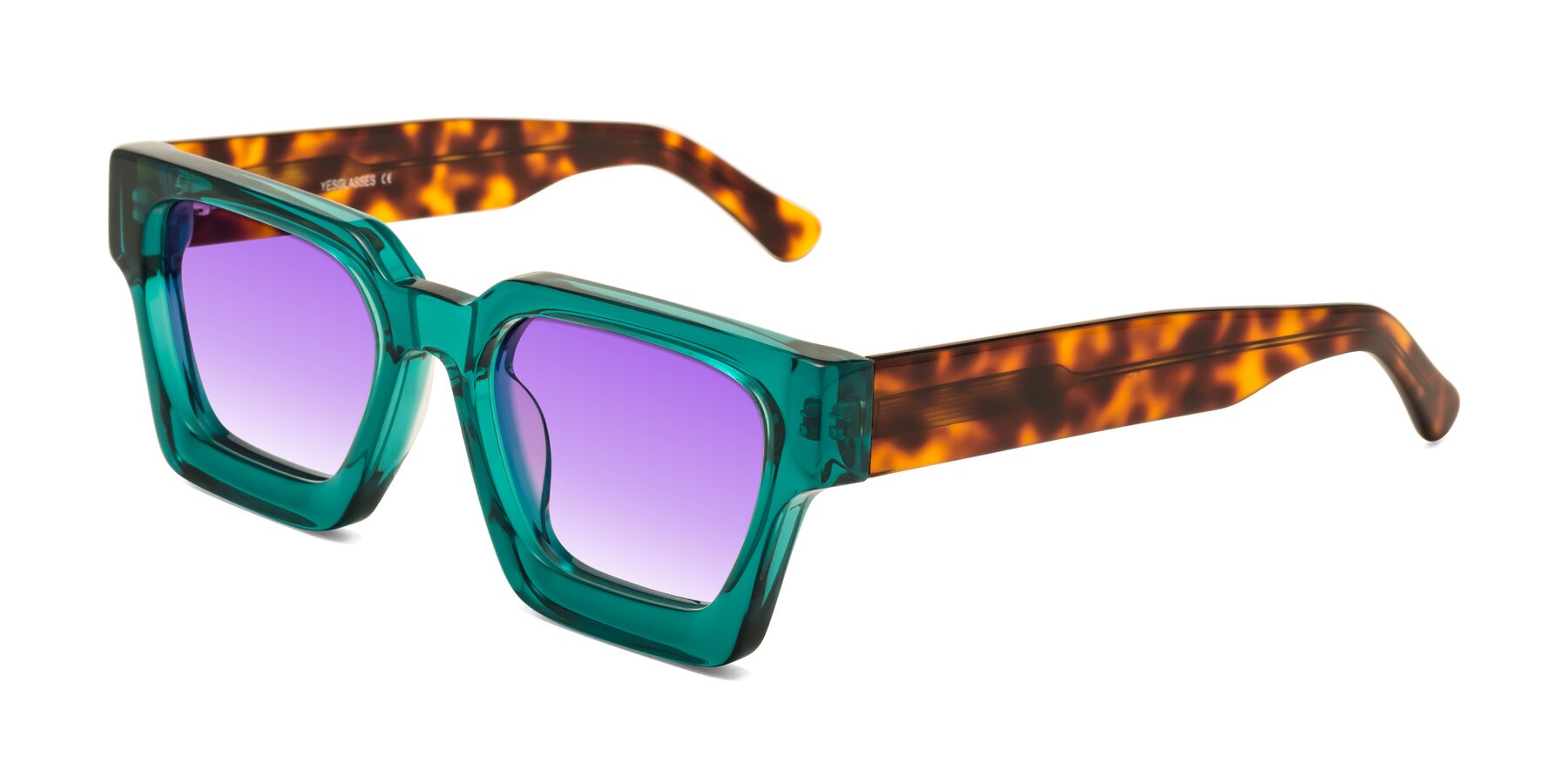 Angle of Powers in Green-Tortoise with Purple Gradient Lenses