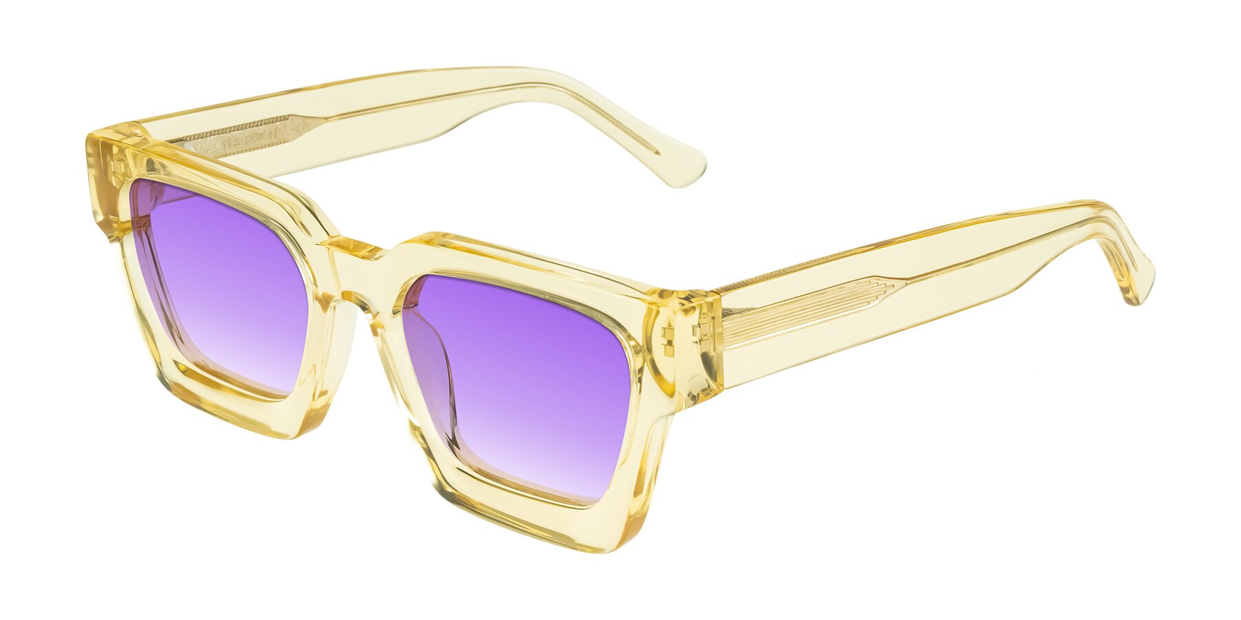Angle of Powers in Light Yellow with Purple Gradient Lenses