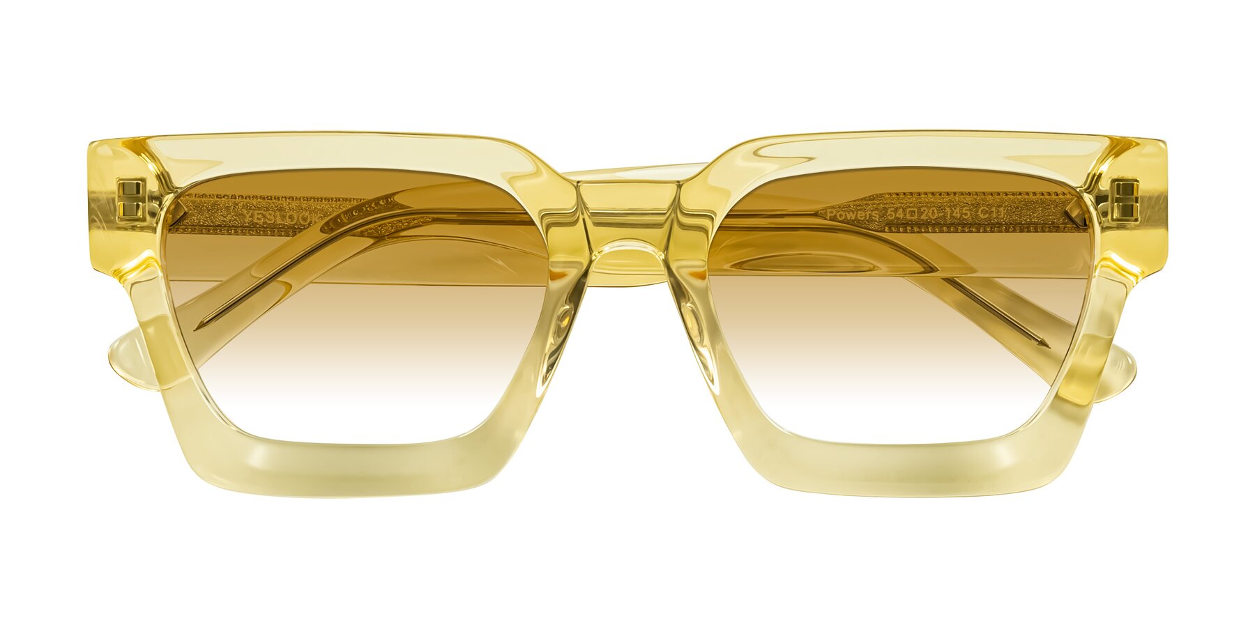 Folded Front of Powers in Light Yellow with Champagne Gradient Lenses