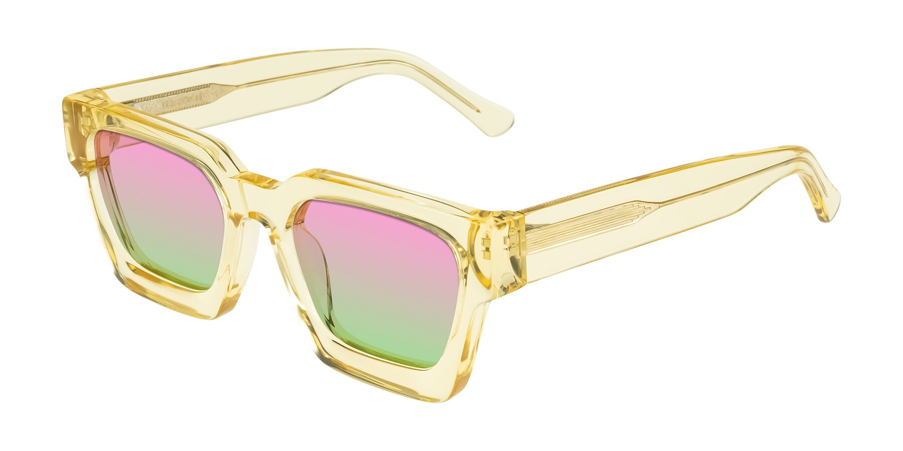 Angle of Powers in Light Yellow with Pink / Green Gradient Lenses