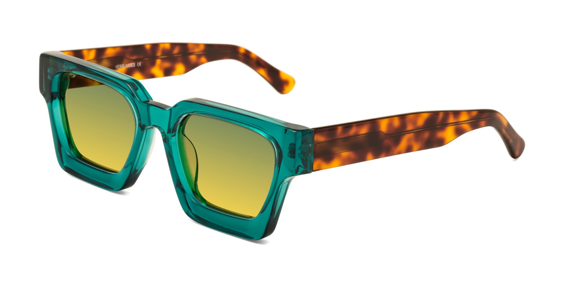 Angle of Powers in Green-Tortoise with Green / Yellow Gradient Lenses