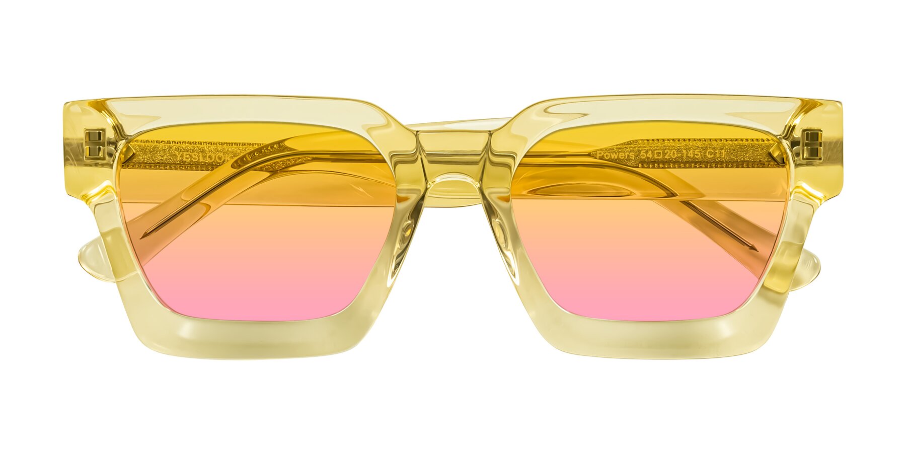 Folded Front of Powers in Light Yellow with Yellow / Pink Gradient Lenses