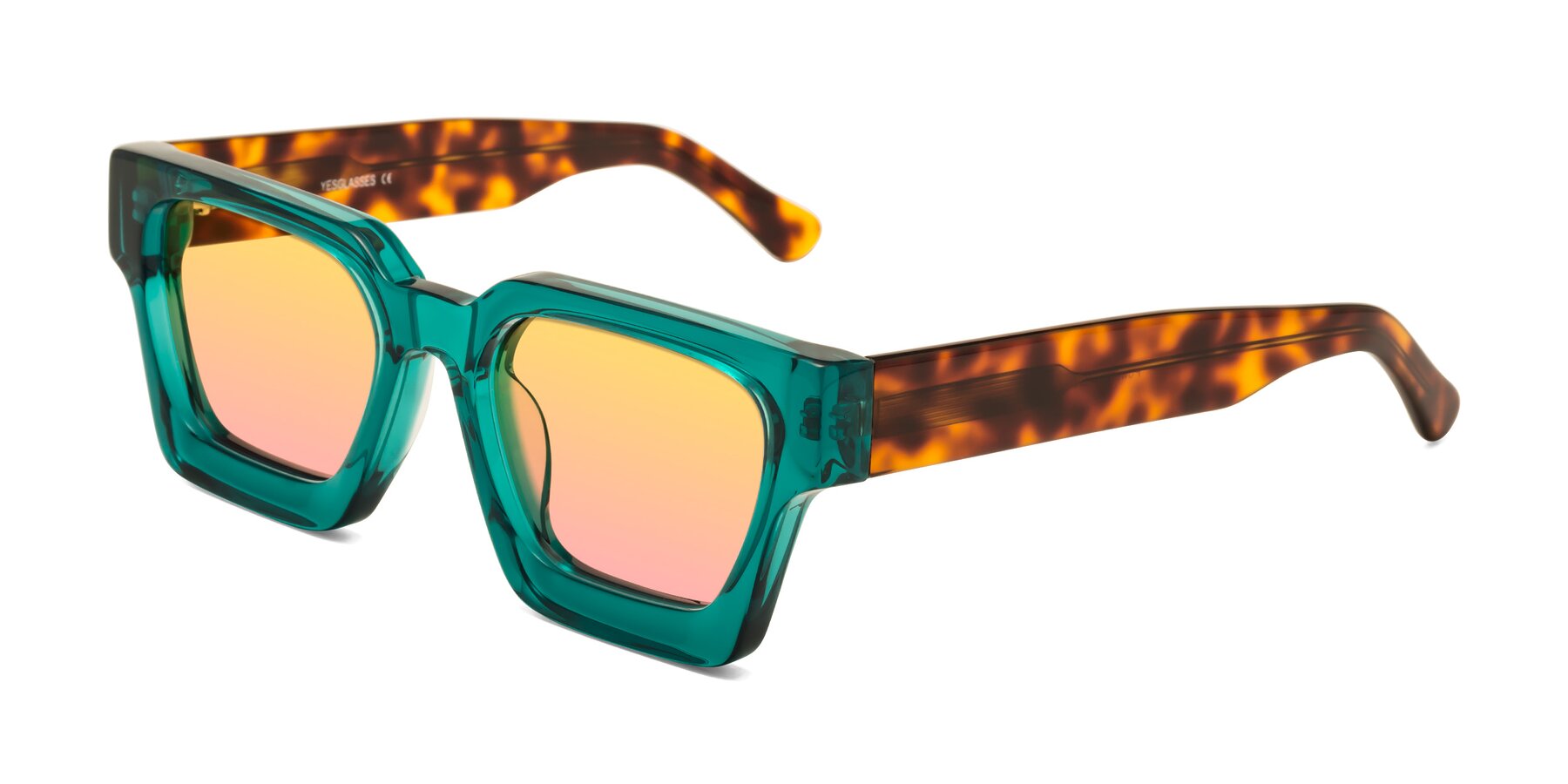 Angle of Powers in Green-Tortoise with Yellow / Pink Gradient Lenses