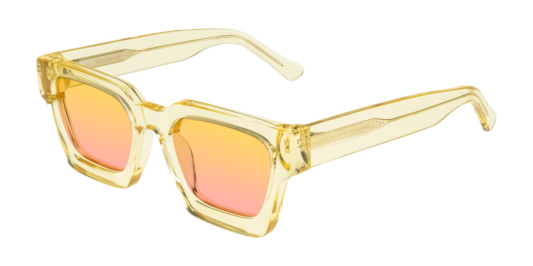 Angle of Powers in Light Yellow with Yellow / Pink Gradient Lenses