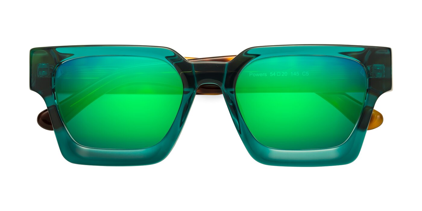 Powers - Green / Tortoise Flash Mirrored Sunglasses