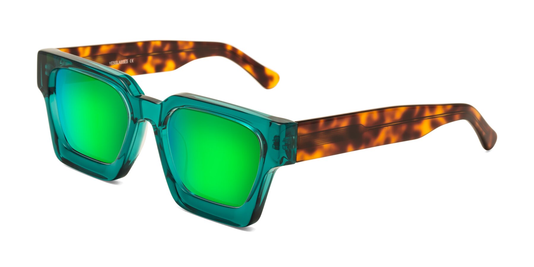 Angle of Powers in Green-Tortoise with Green Mirrored Lenses
