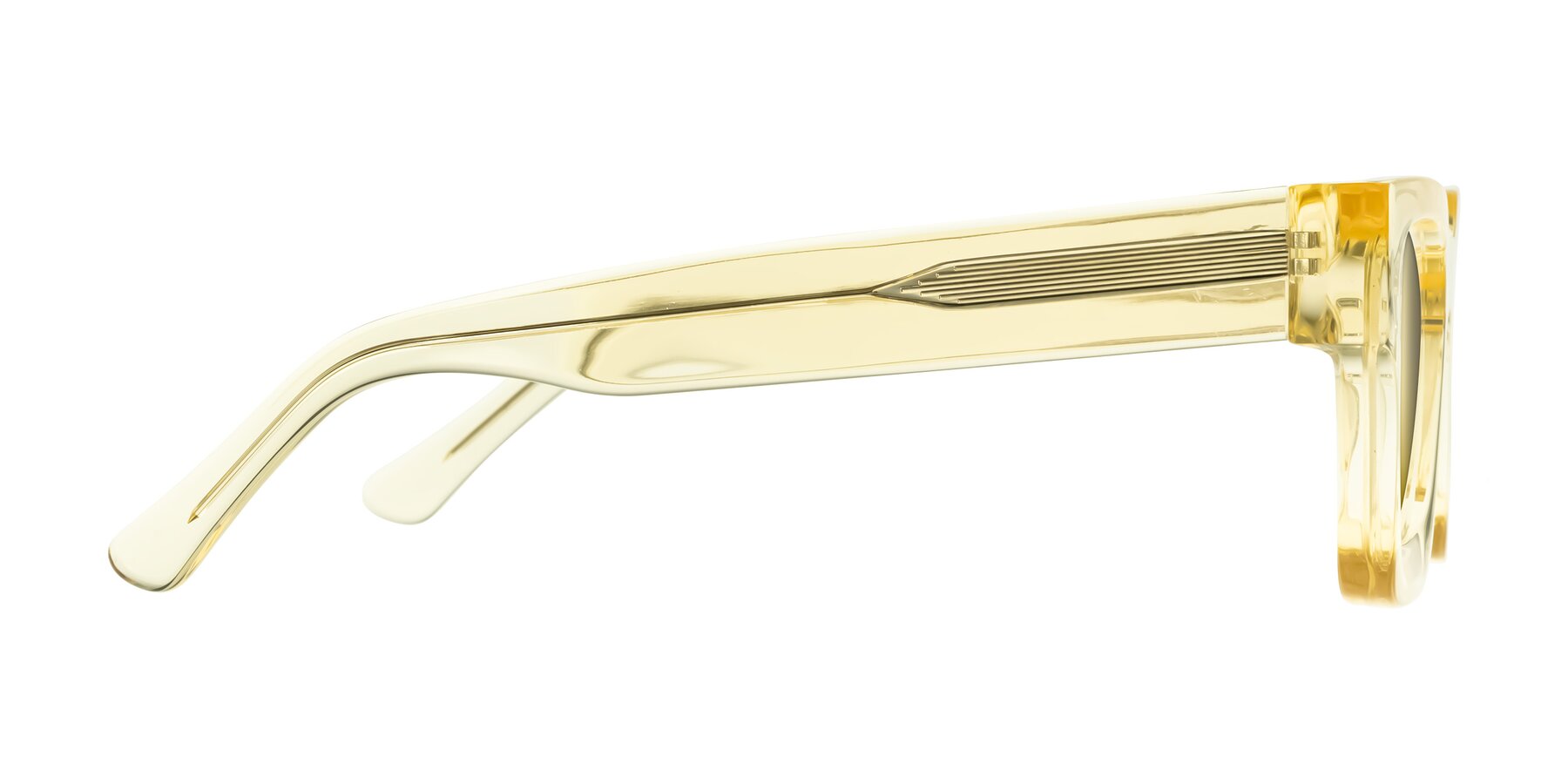 Side of Powers in Light Yellow with Gold Mirrored Lenses