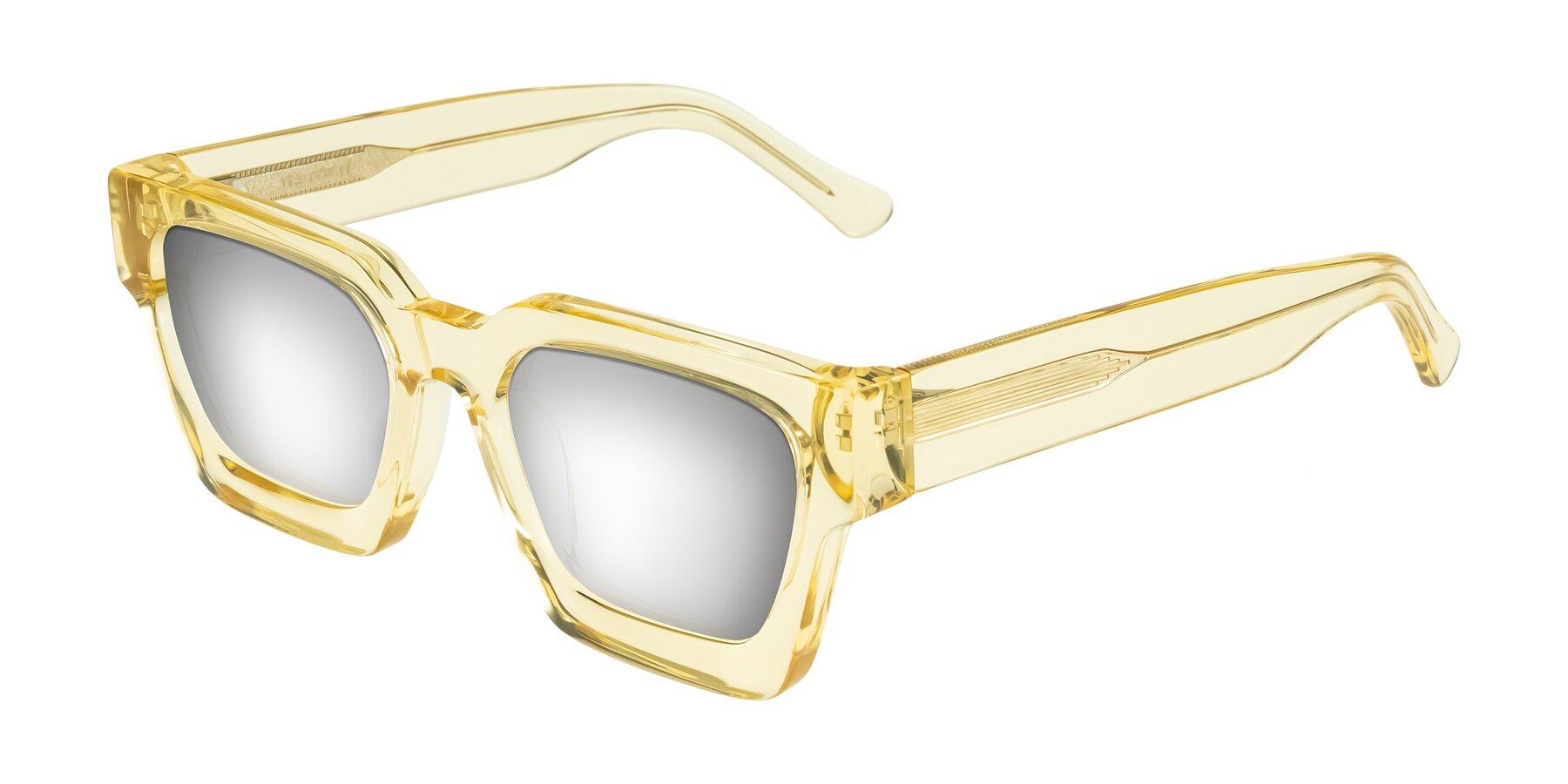 Angle of Powers in Light Yellow with Silver Mirrored Lenses