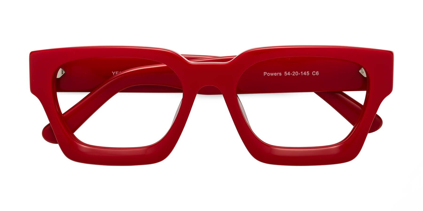 Folded Front of Powers in Red with Clear Blue Light Blocking Lenses