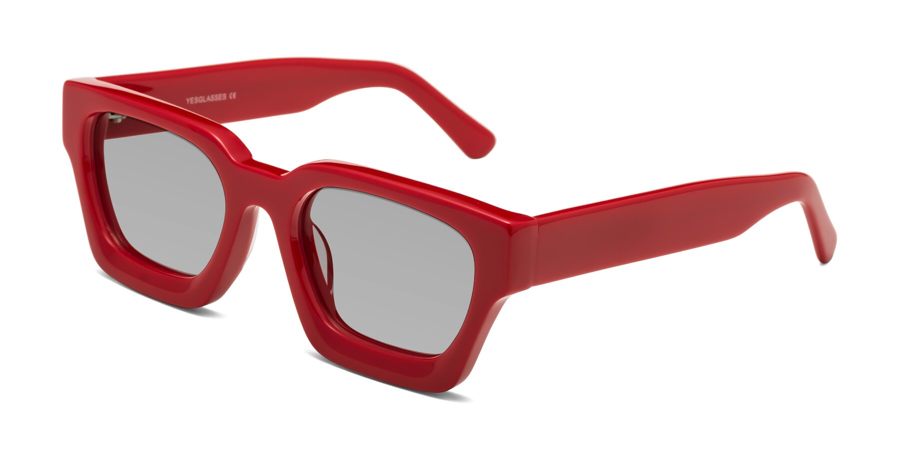 Angle of Powers in Red with Light Gray Tinted Lenses