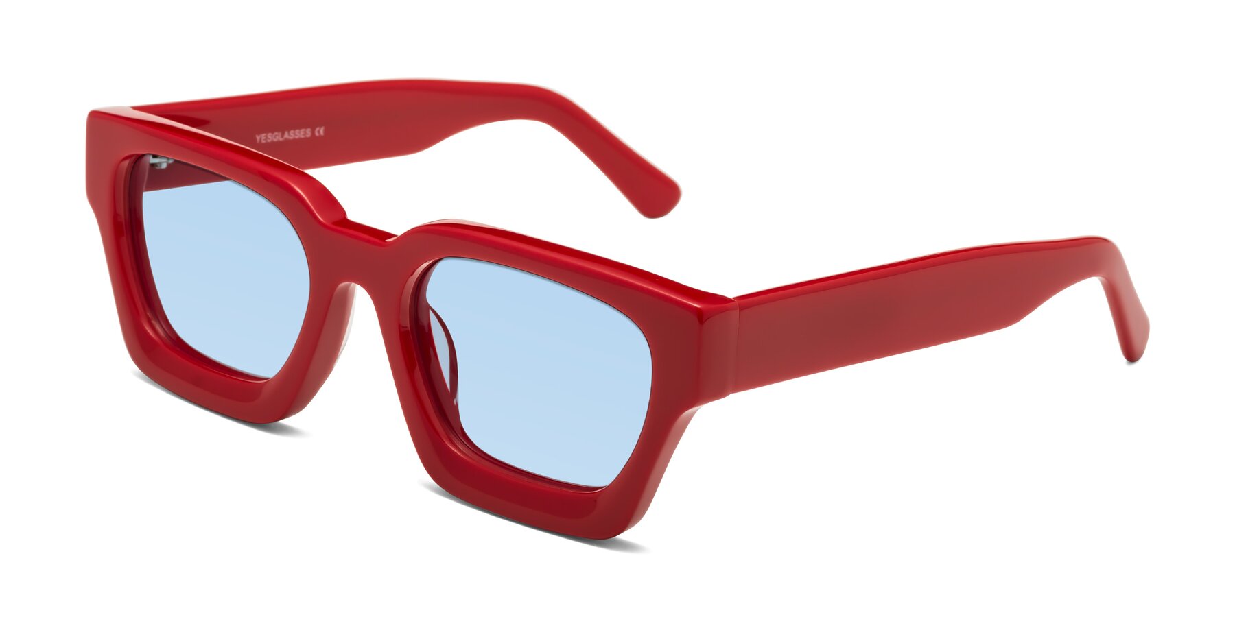 Angle of Powers in Red with Light Blue Tinted Lenses