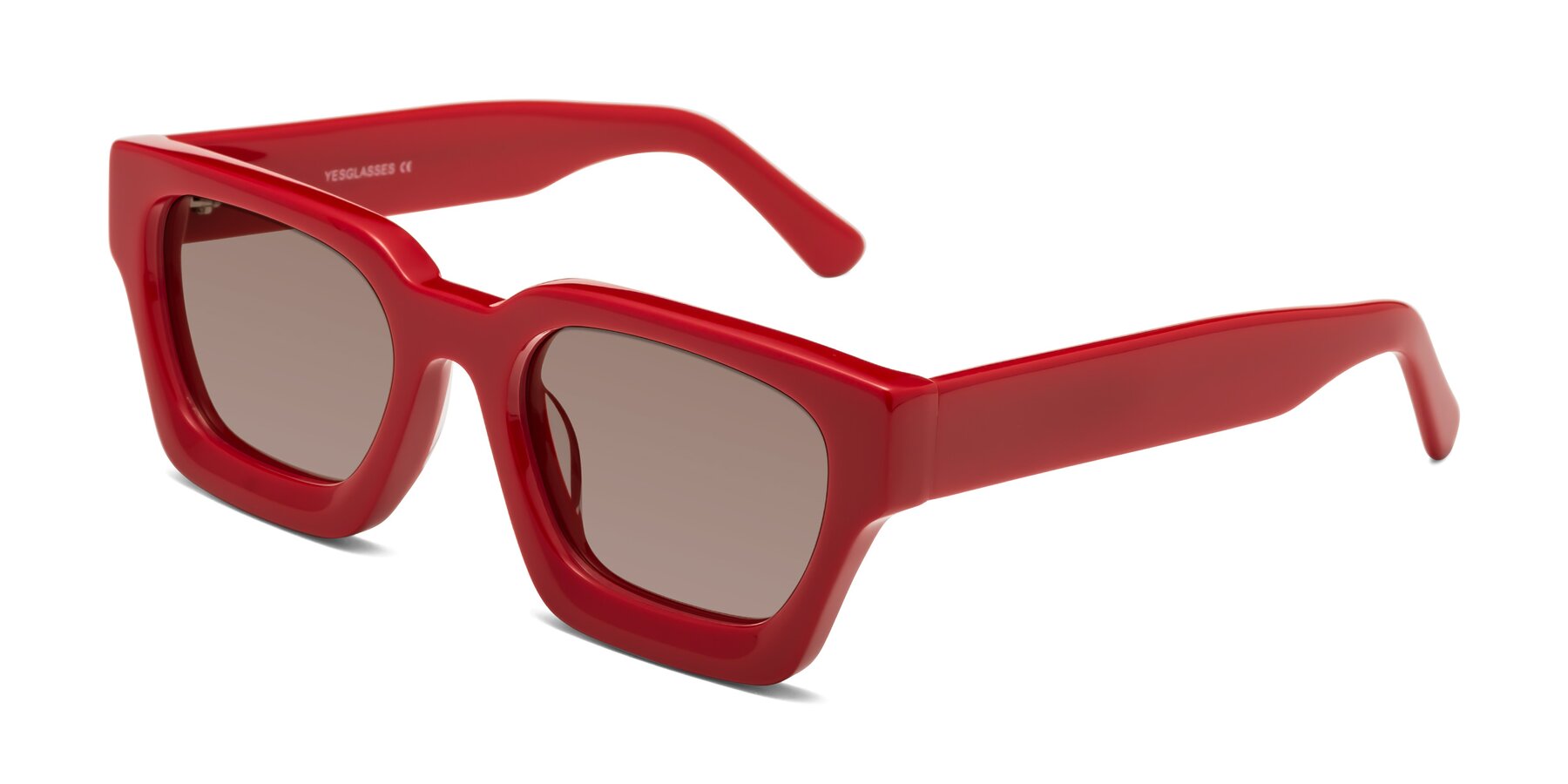 Angle of Powers in Red with Medium Brown Tinted Lenses
