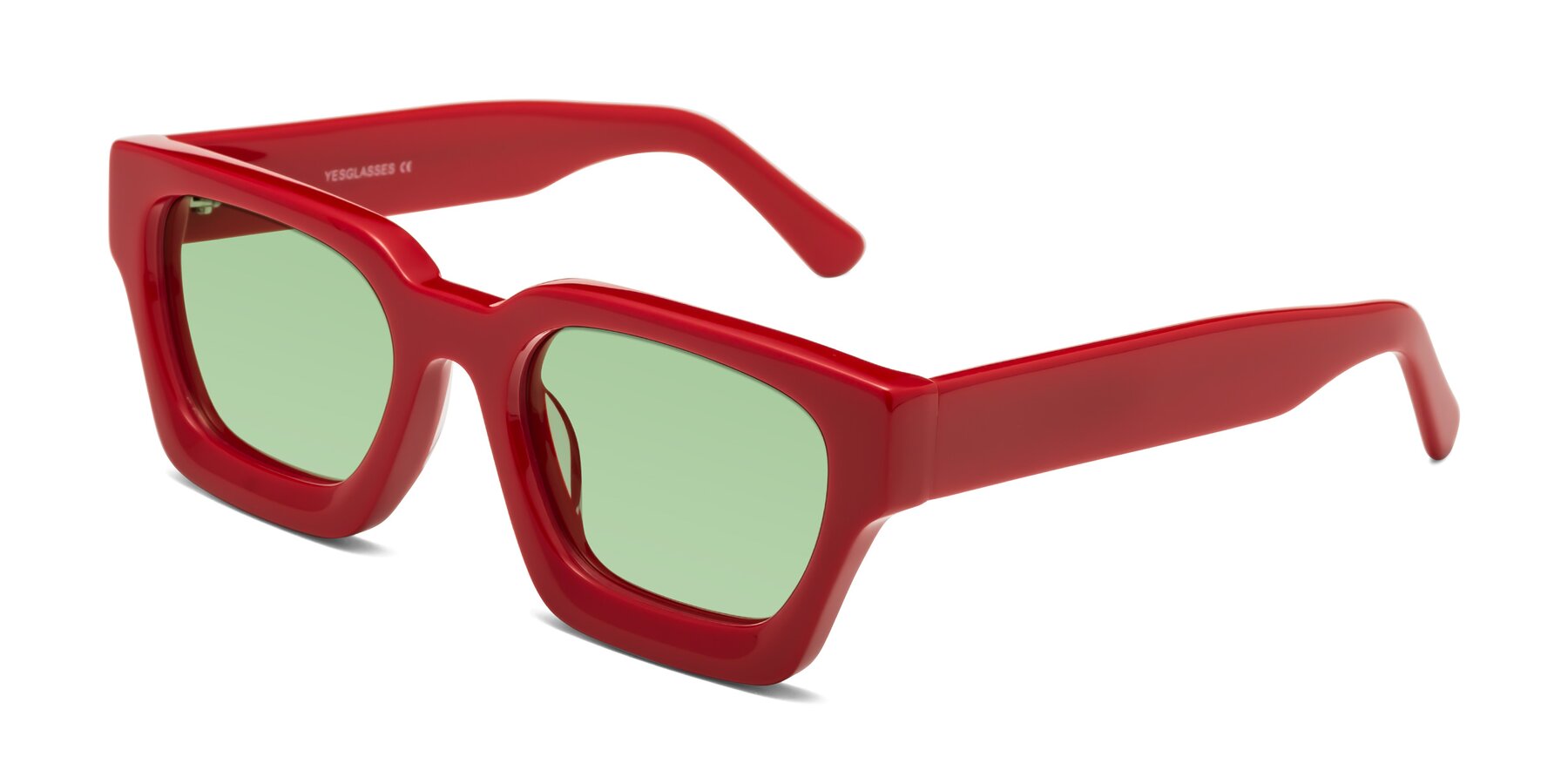 Angle of Powers in Red with Medium Green Tinted Lenses