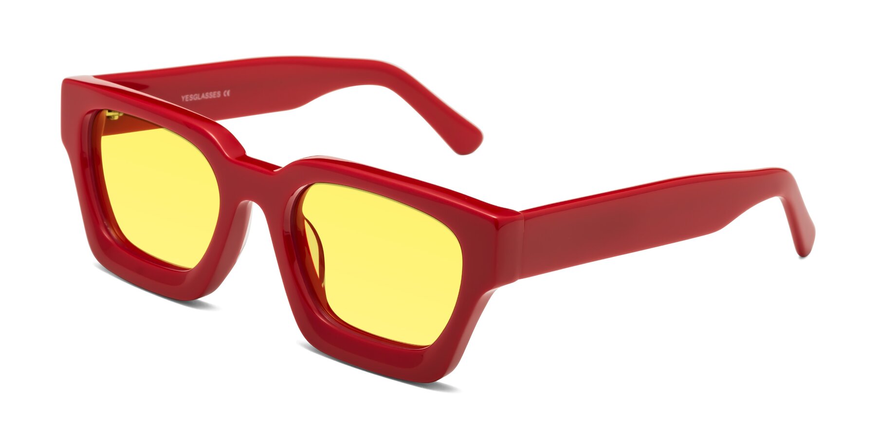 Angle of Powers in Red with Medium Yellow Tinted Lenses