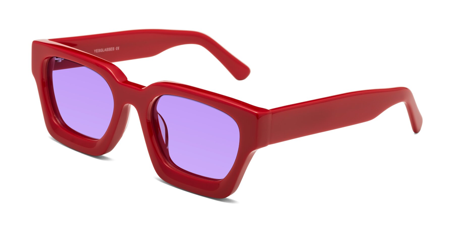 Angle of Powers in Red with Medium Purple Tinted Lenses