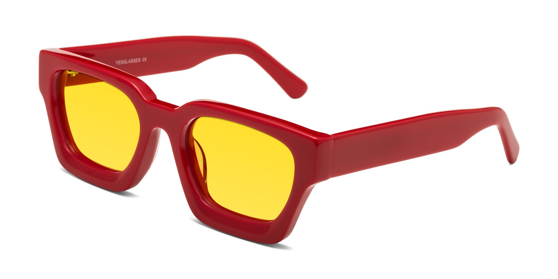 Angle of Powers in Red with Yellow Tinted Lenses