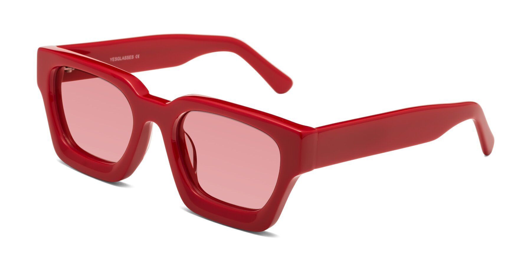 Angle of Powers in Red with Medium Garnet Tinted Lenses