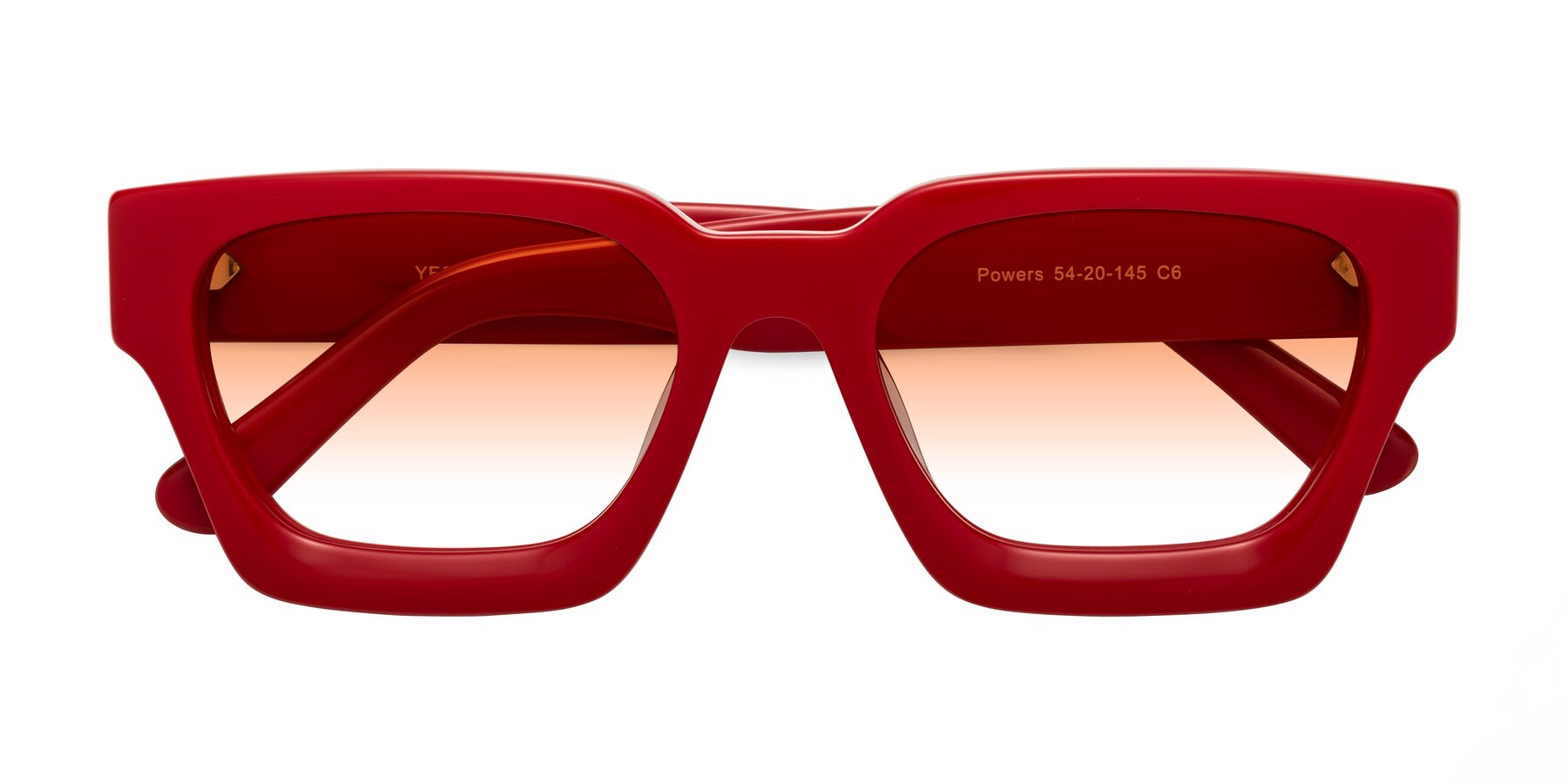Folded Front of Powers in Red with Orange Gradient Lenses