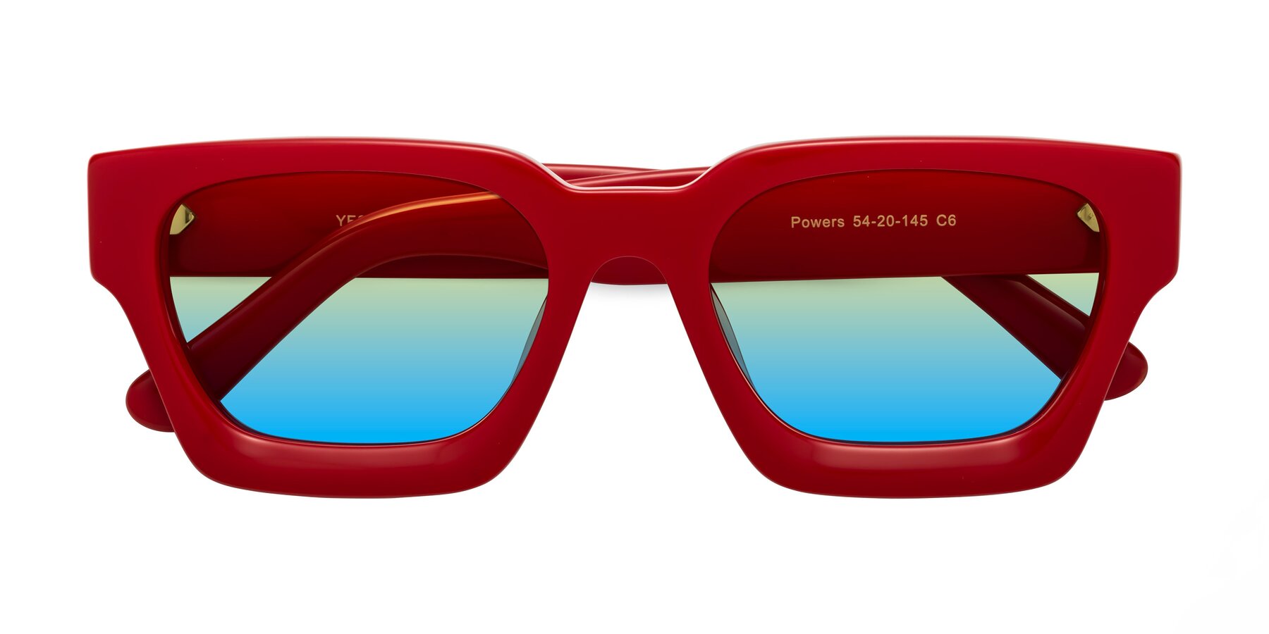 Folded Front of Powers in Red with Yellow / Blue Gradient Lenses