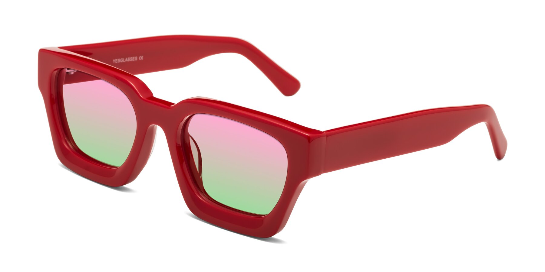 Angle of Powers in Red with Pink / Green Gradient Lenses