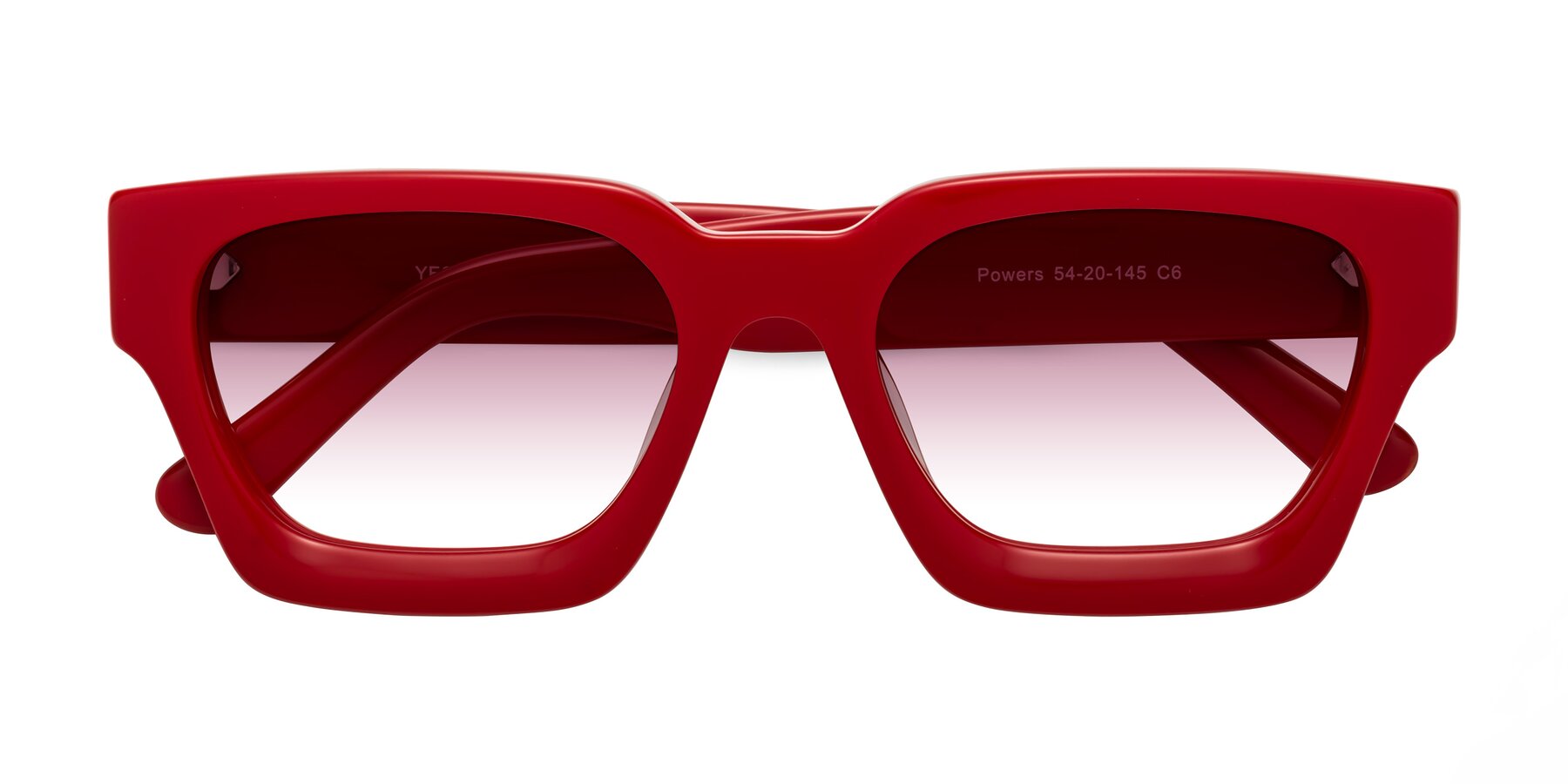 Folded Front of Powers in Red with Wine Gradient Lenses