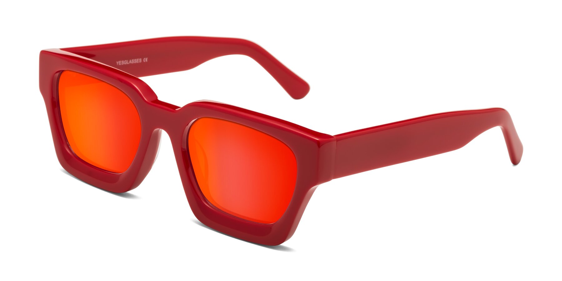 Angle of Powers in Red with Red Gold Mirrored Lenses