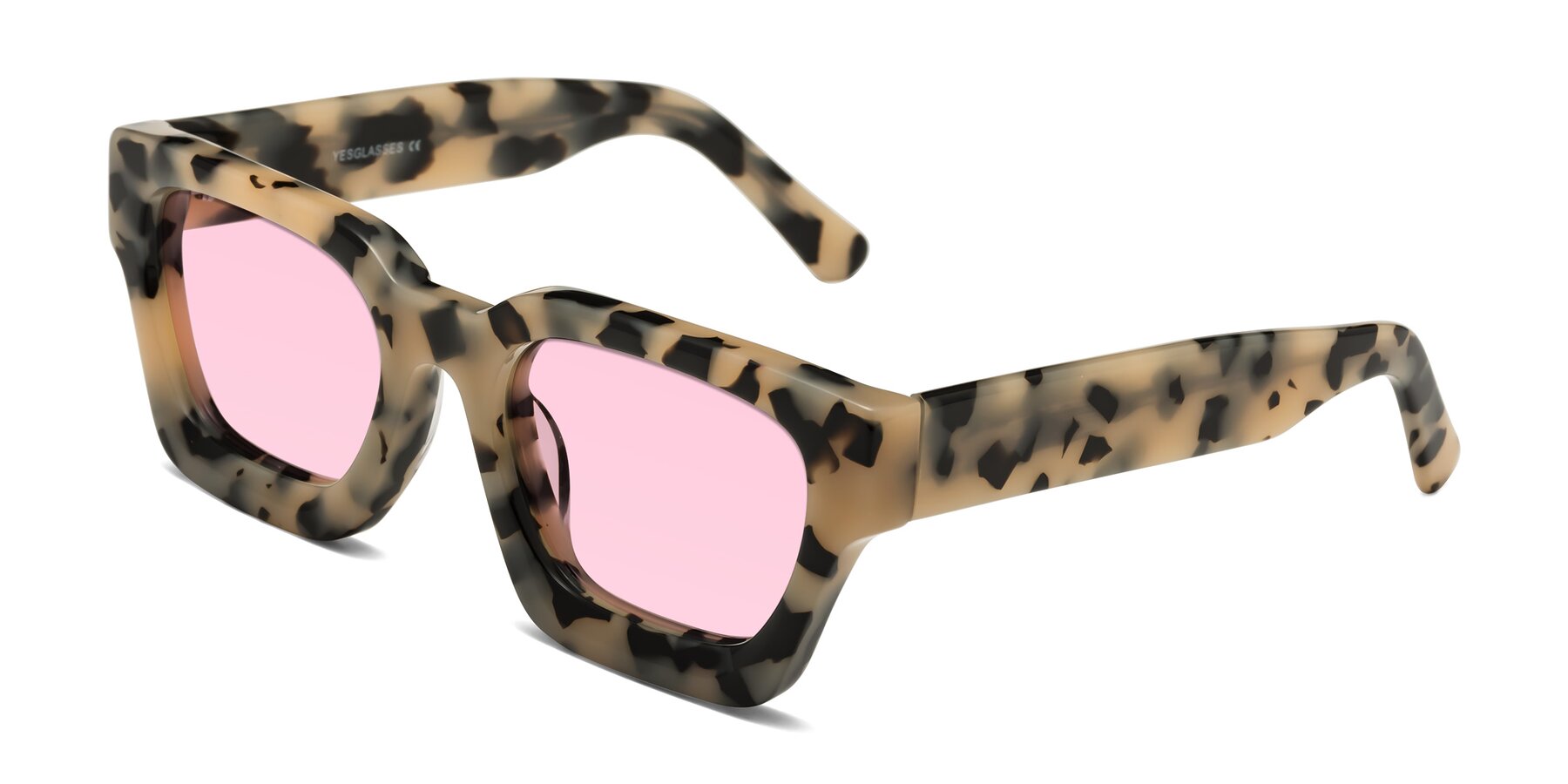 Angle of Powers in Ivory Tortoise with Light Pink Tinted Lenses