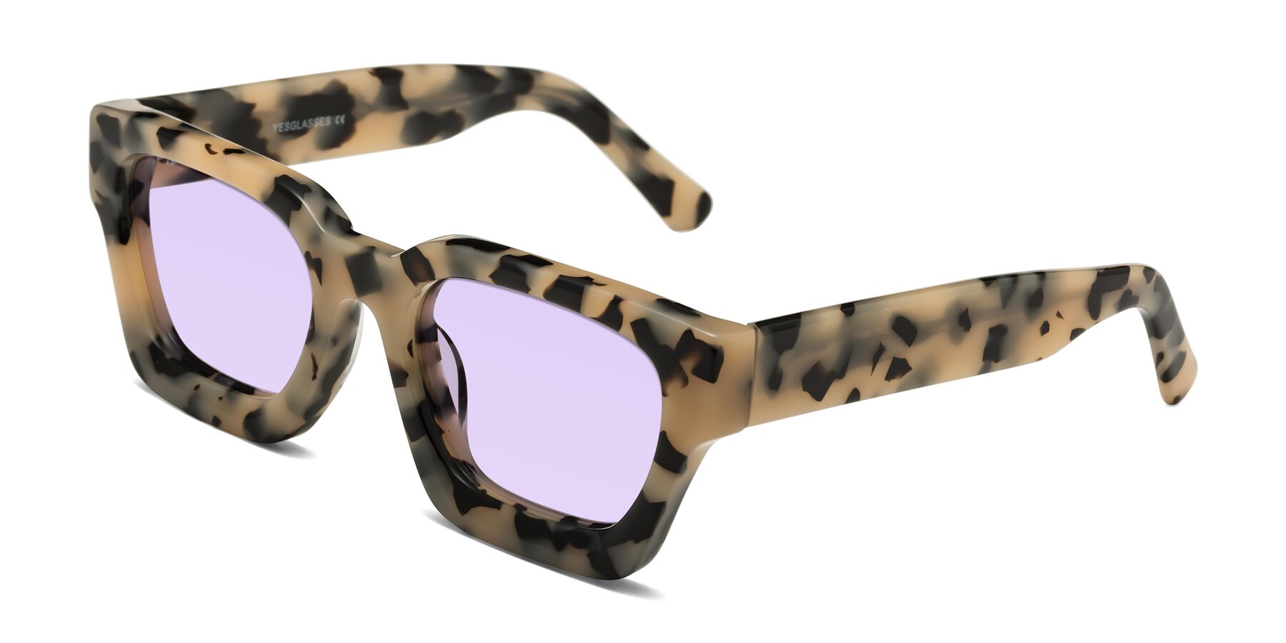 Angle of Powers in Ivory Tortoise with Light Purple Tinted Lenses