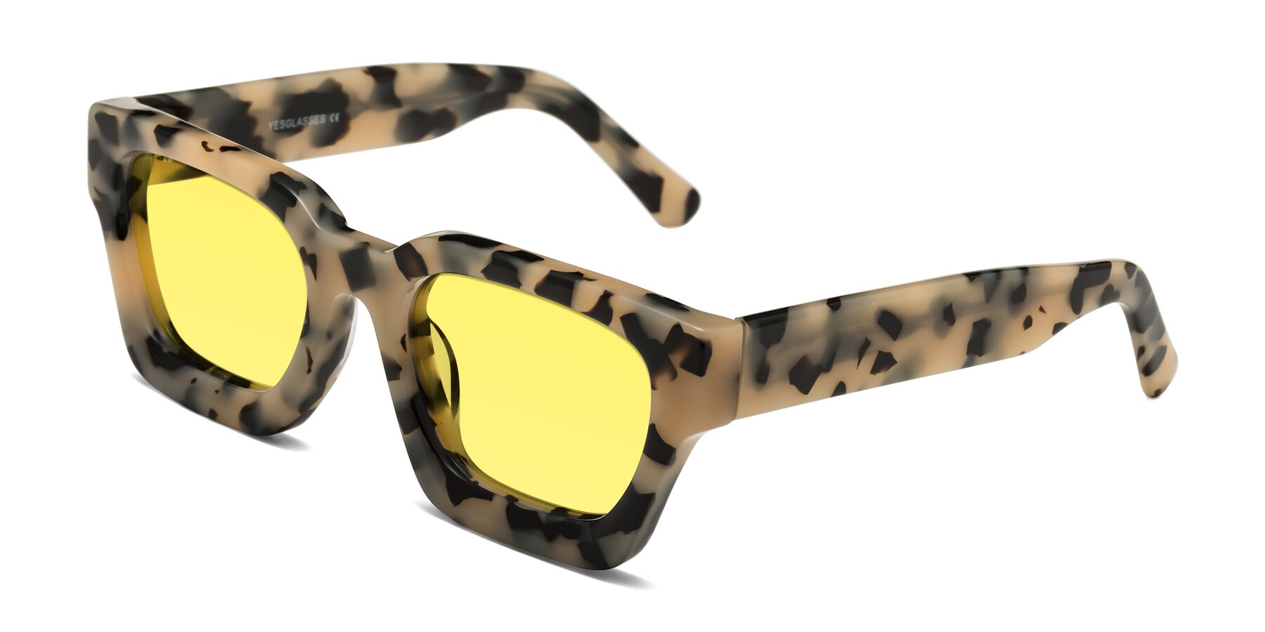 Angle of Powers in Ivory Tortoise with Medium Yellow Tinted Lenses