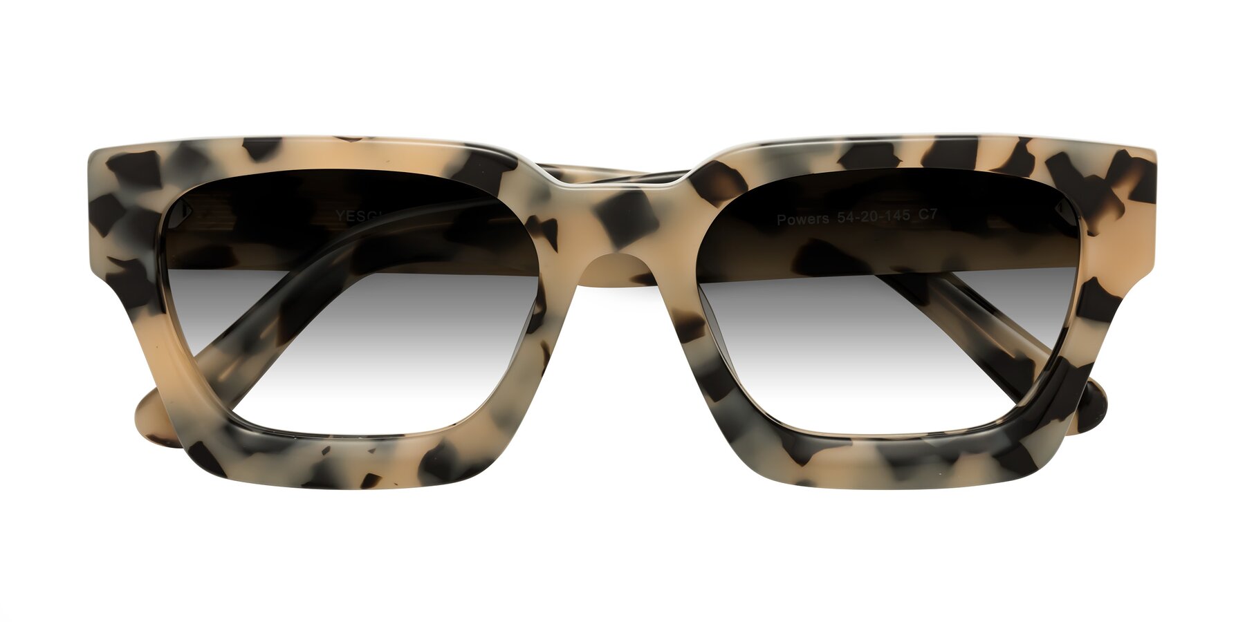 Folded Front of Powers in Ivory Tortoise with Gray Gradient Lenses