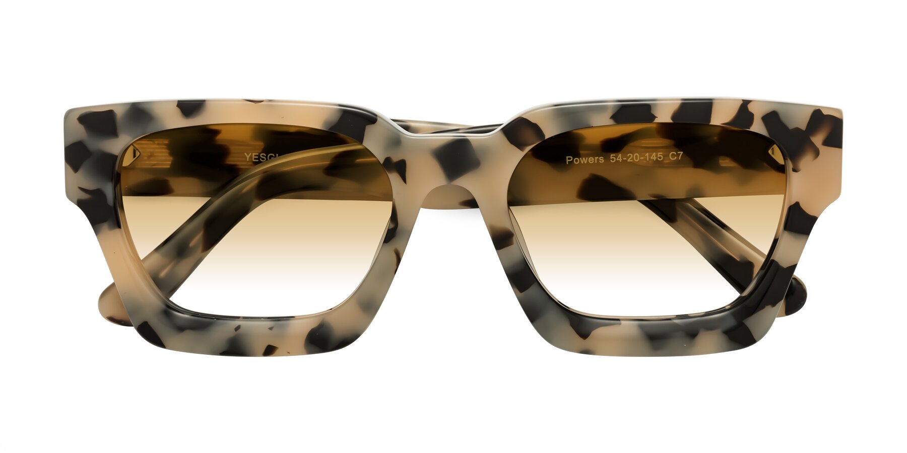 Folded Front of Powers in Ivory Tortoise with Champagne Gradient Lenses
