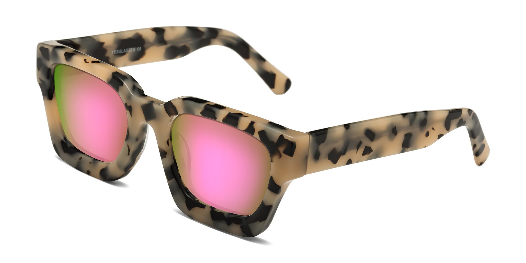 Angle of Powers in Ivory Tortoise with Pink Mirrored Lenses