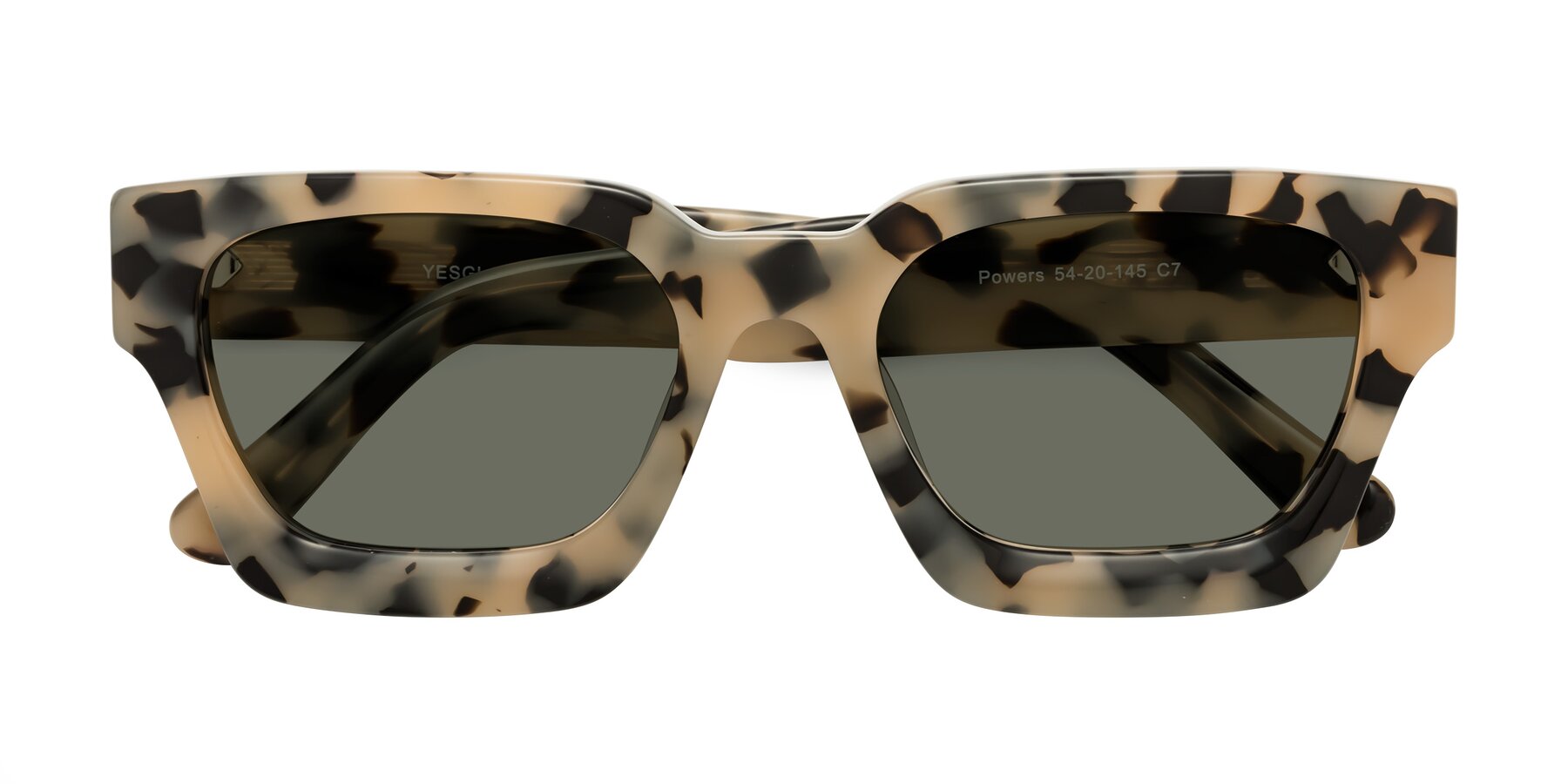 Folded Front of Powers in Ivory Tortoise with Gray Polarized Lenses