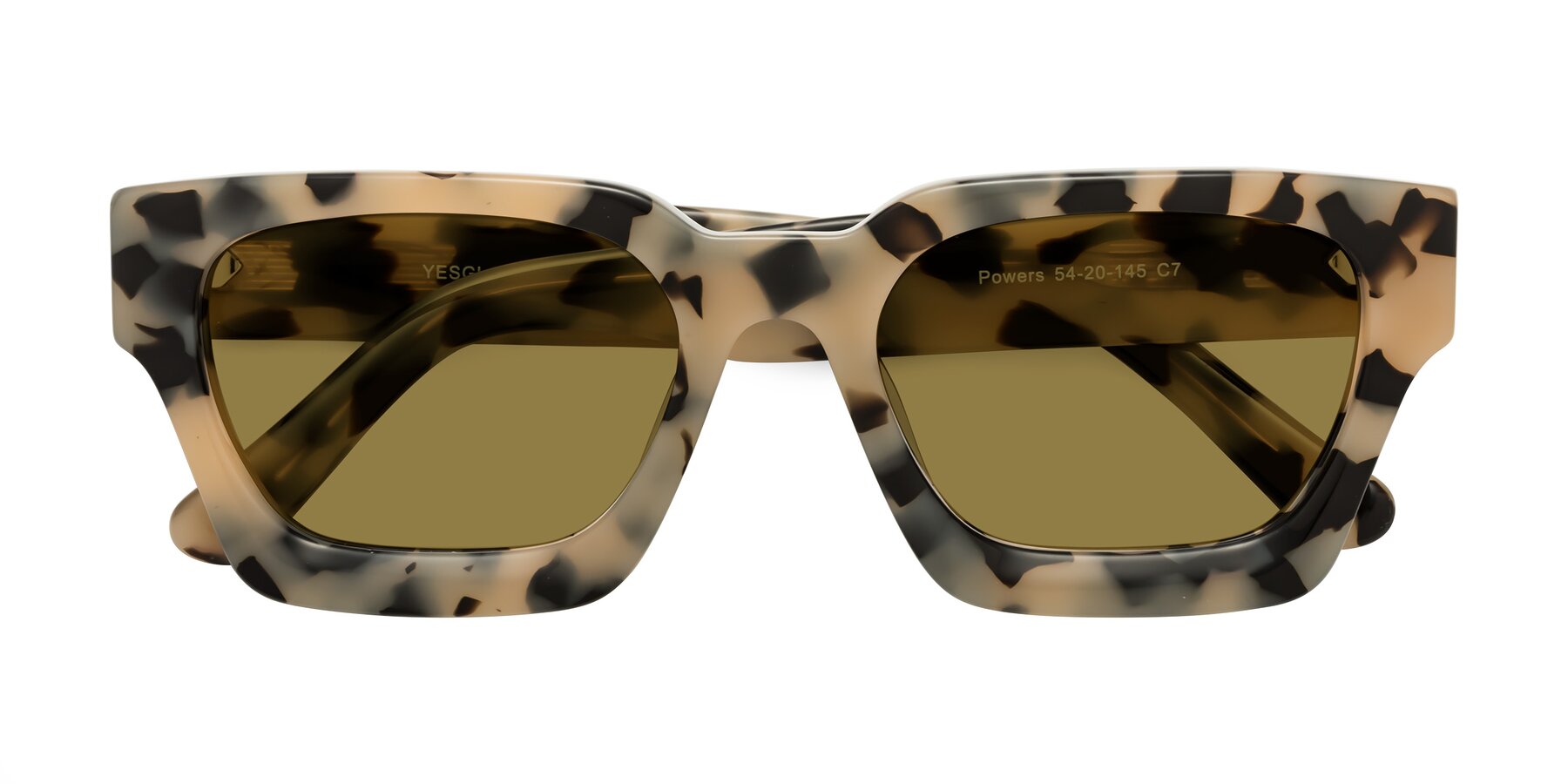 Folded Front of Powers in Ivory Tortoise with Brown Polarized Lenses