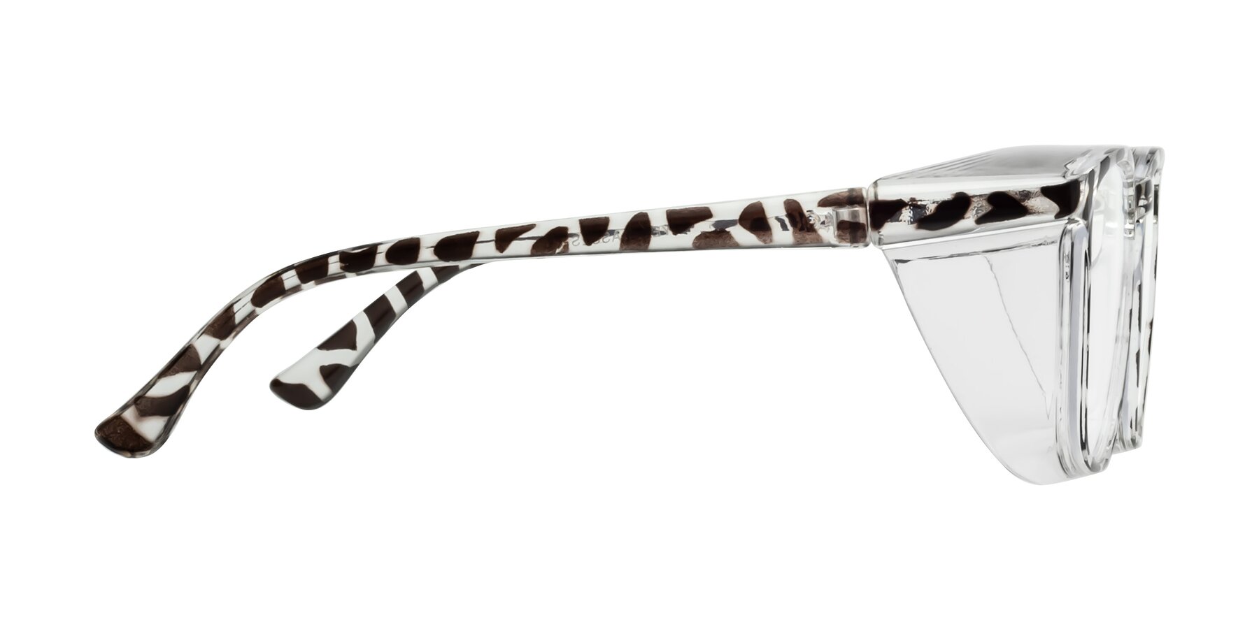 Side of TR5062 in Leopard-Print with Clear Eyeglass Lenses