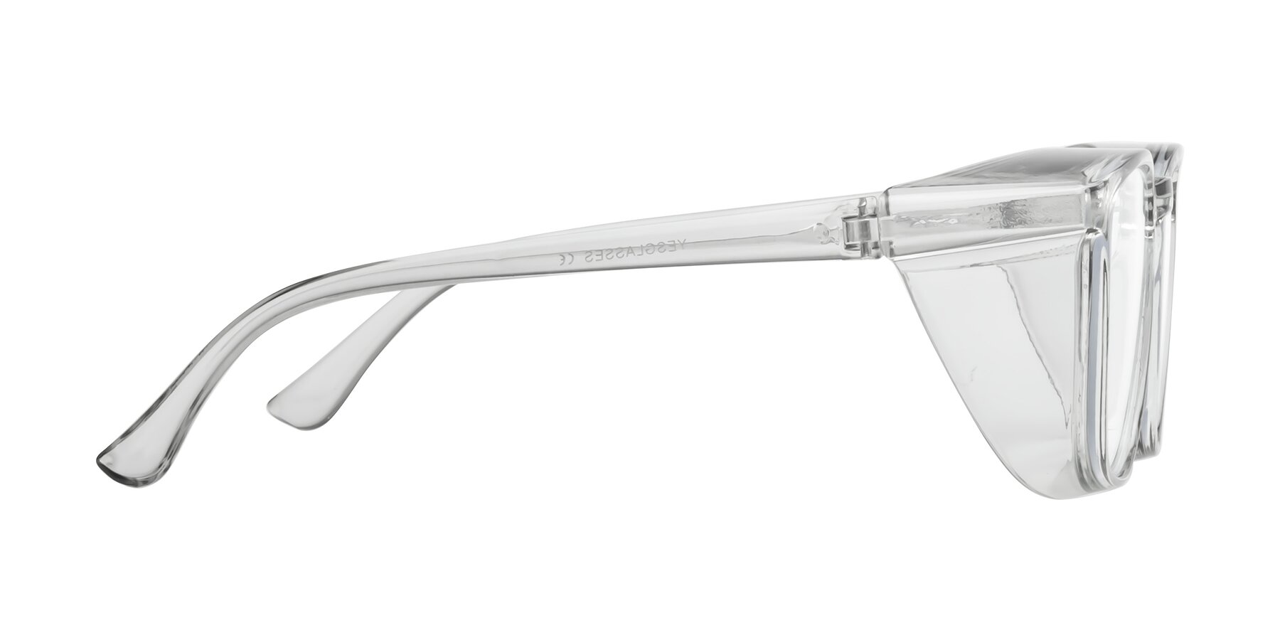 Side of TR5062 in Light Gray with Clear Eyeglass Lenses