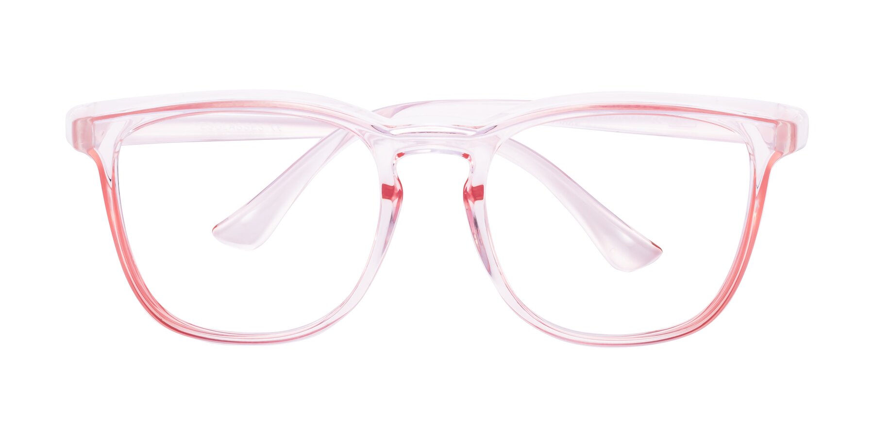 Folded Front of TR5062 in Pink with Clear Eyeglass Lenses