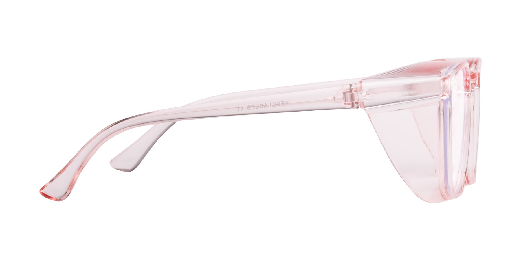 Side of TR5062 in Pink with Clear Eyeglass Lenses