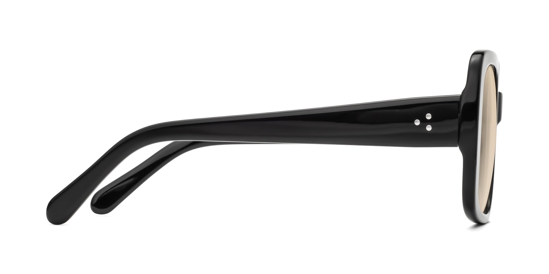 Side of Quotus in Black with Light Brown Tinted Lenses